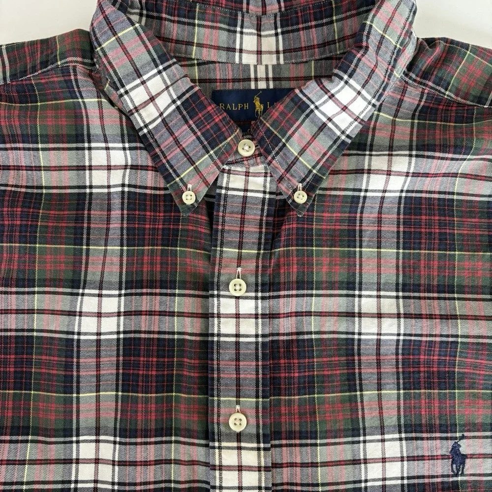Ralph Lauren Mens 3XB Multicolor Plaid 100% Cotton Long Sleeve Button Down Shirt